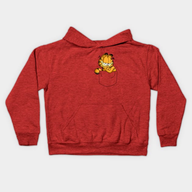 Lazy cat pocket Kids Hoodie by peekxel